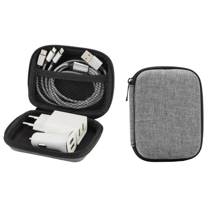 Kit de voyage - GAO - 3-en-1 - Câble 1m, chargeur mural et voiture