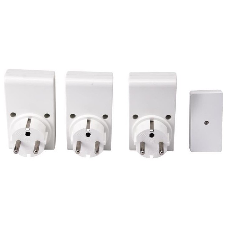 Kit 3 Prises télécommandées + Télécommande - GAO - 230 V - Blanc Kit 3 Prises télécommandées + Télécommande - GAO - 230 V - Blanc