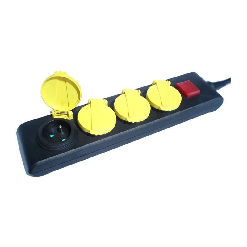 Bloc multiprises - GAO - IP44 - 4 prises, interrupteur, câble 1,5m Bloc multiprises - GAO - IP44 - 4 prises, interrupteur, câble 1,5m