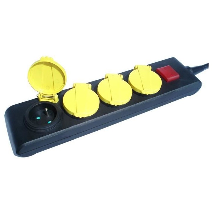 Bloc multiprises - GAO - IP44 - 4 prises, interrupteur, câble 1,5m Bloc multiprises - GAO - IP44 - 4 prises, interrupteur, câble 1,5m