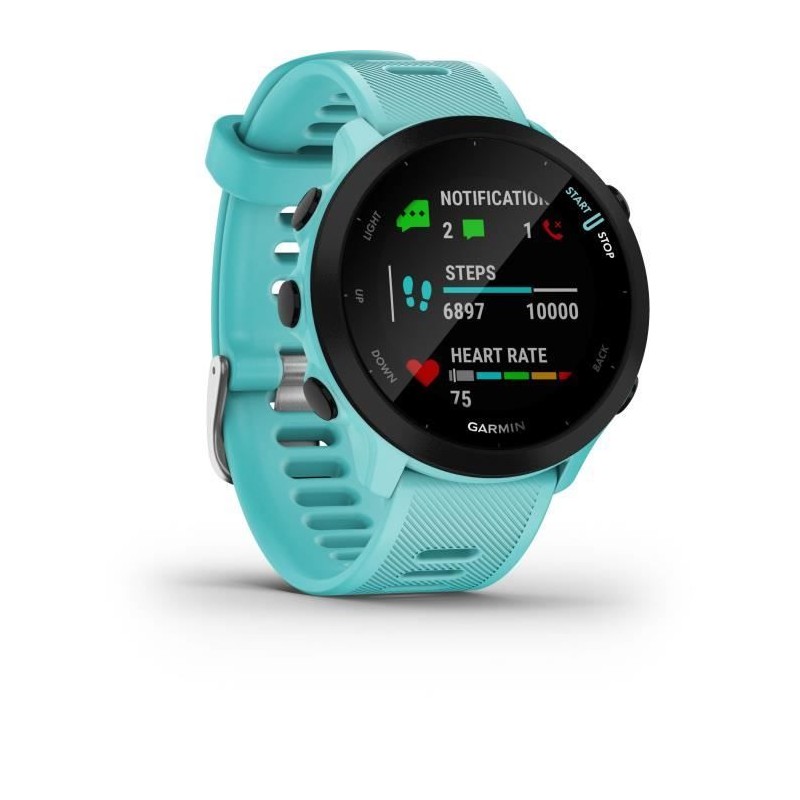 Montre connectée sport - GARMIN - Forerunner 55 - Aqua (Vert d'eau) Montre connectée sport - GARMIN - Forerunner 55 - Aqua (Vert d'eau)