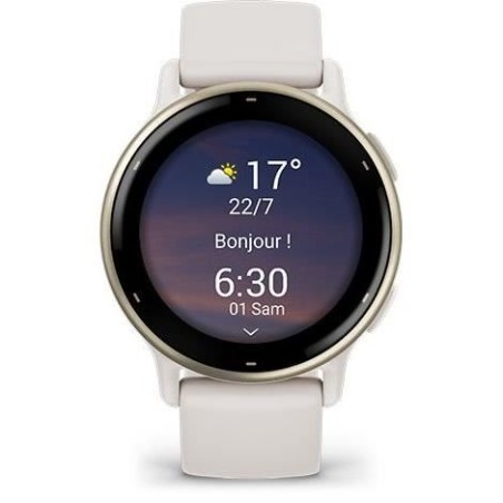 Montre GPS connectée - GARMIN - Vivoactive 5 - WiFi - 30,4 mm (1,2) - Creme Doré avec bracelet Beige