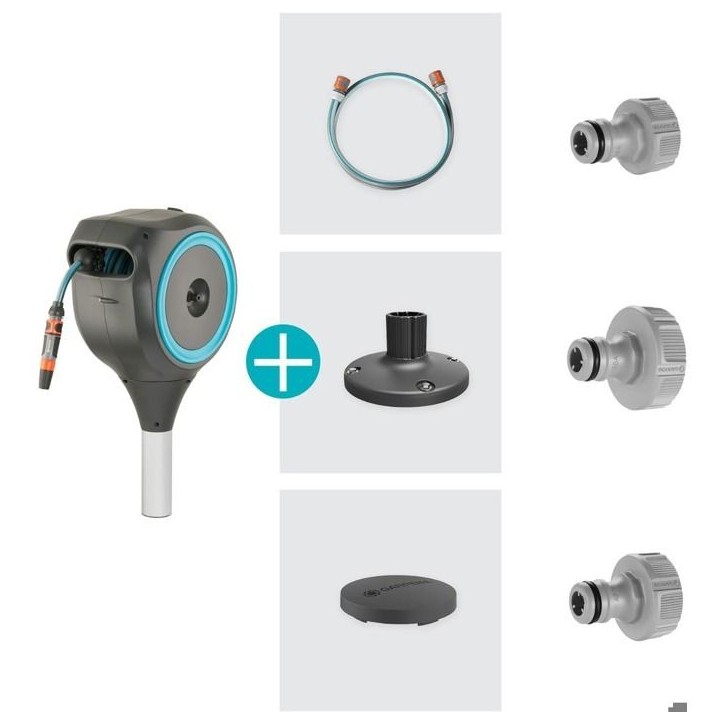 Dévidoir automatique pour terrasse - GARDENA - RollUp S - Bleu - Longueur 15 m - Tuyau 13 mm Dévidoir automatique pour terrasse - GARDENA - RollUp S - Bleu - Longueur 15 m - Tuyau 13 mm