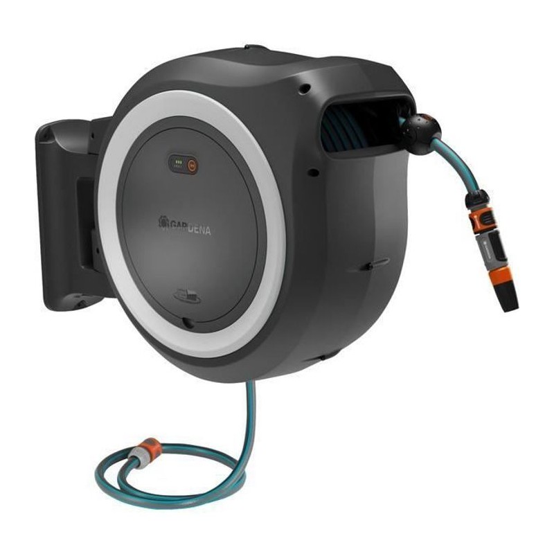 Dévidoir mural - GARDENA - PowerRoll - XXL - P4A - Blanc - 18 V - Lon