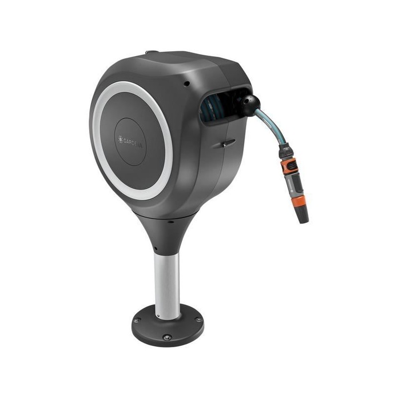 Dévidoir automatique pour terrasse - GARDENA - RollUp - M - Blanc - L