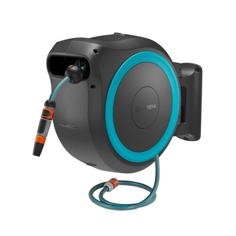 Dévidoir mural - GARDENA - PowerRoll - XXL - P4A - Bleu - 18 V - Long