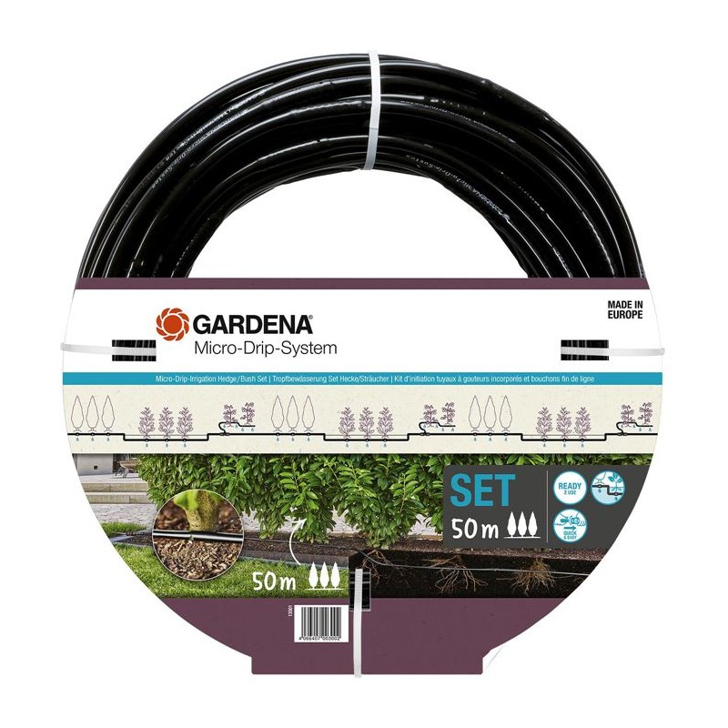 Kit d'initiation - GARDENA - 50 m de tuyau a goutteurs incorporés et