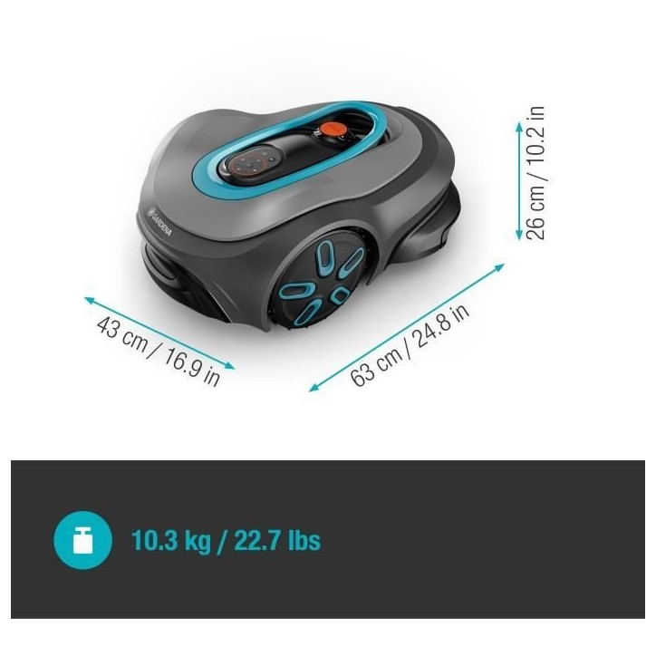 Tondeuse robot - GARDENA - Smart SILENO max 800 - Surface 800 m² - DuoConnect - Bluetooth - Tonte des bordures Tondeuse robot - GARDENA - Smart SILENO max 800 - Surface 800 m² - DuoConnect - Bluetooth - Tonte des bordures