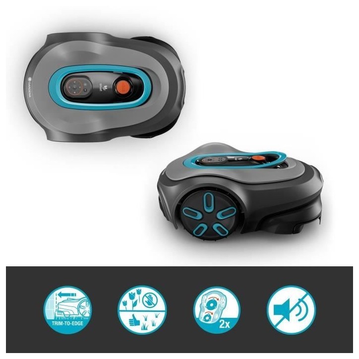 Tondeuse robot - GARDENA - Smart SILENO max 1500 - Surface 1500 m² - DuoConnect - Bluetooth - Tonte des bordures