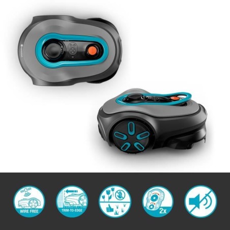 Tondeuse robot - GARDENA - Smart SILENO Free 1500 - Sans câbles périphériques - Surface 1500 m² - Inclus smart Gateway