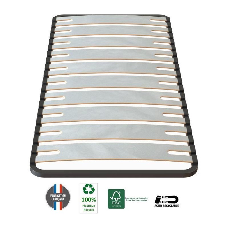 SEDAC OPTISIZE Sommier 90 x 190 cm - Tapissier a lattes - 4 cm SEDAC OPTISIZE Sommier 90 x 190 cm - Tapissier a lattes - 4 cm