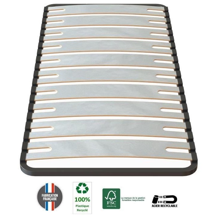 SEDAC OPTISIZE Sommier 90 x 190 cm - Tapissier a lattes - 4 cm SEDAC OPTISIZE Sommier 90 x 190 cm - Tapissier a lattes - 4 cm