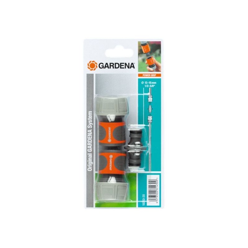 Kit d'arrosage GARDENA pour tuyau Ø19mm - 2 raccords rapides - Connec Kit d'arrosage GARDENA pour tuyau Ø19mm - 2 raccords rapides - Connec