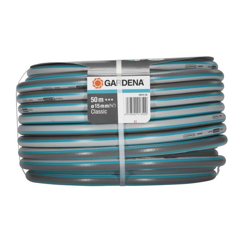 GARDENA Tuyau d'arrosage Classic – Longueur 50m – Ø15mm –Haute GARDENA Tuyau d'arrosage Classic – Longueur 50m – Ø15mm –Haute