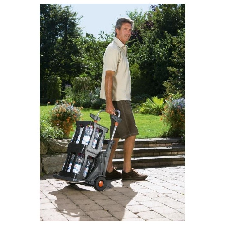 Chariot de jardin mobile GARDENA - Armature métallique - Hauteur de sac réglable - 70kg max - Bleu Chariot de jardin mobile GARDENA - Armature métallique - Hauteur de sac réglable - 70kg max - Bleu