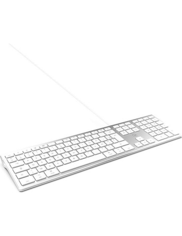 MOBILITY LAB ML304304 – Clavier Design Touch Filaire avec 2 USB pour Mac – AZERTY – Blanc et argenté
