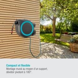 Dévidoir automatique mural RollUp L GARDENA - Longueur 30m - Ø13mm -
