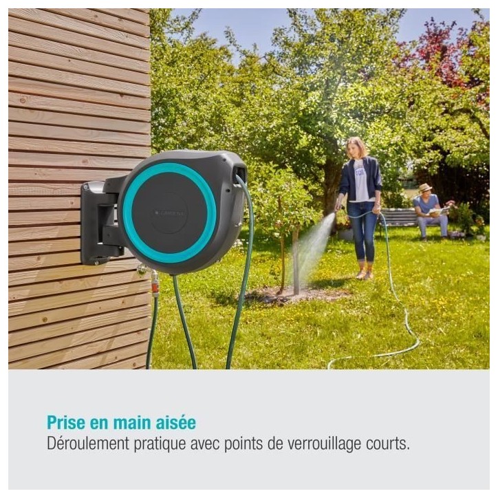 Dévidoir automatique mural RollUp L GARDENA - Longueur 30m - Ø13mm - Kit complet - Garantie 5 ans Dévidoir automatique mural RollUp L GARDENA - Longueur 30m - Ø13mm - Kit complet - Garantie 5 ans