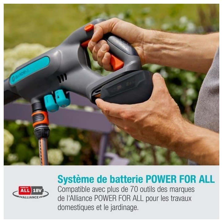 Nettoyeur moyenne pression GARDENA AquaClean 24 / 18V P4A - Batterie 18V fournie - Kit complet (14800-20) Nettoyeur moyenne pression GARDENA AquaClean 24 / 18V P4A - Batterie 18V fournie - Kit complet (14800-20)