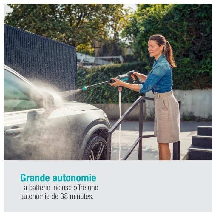 Nettoyeur moyenne pression GARDENA AquaClean 24 / 18V P4A - Batterie 18V fournie - Kit complet (14800-20) Nettoyeur moyenne pression GARDENA AquaClean 24 / 18V P4A - Batterie 18V fournie - Kit complet (14800-20)