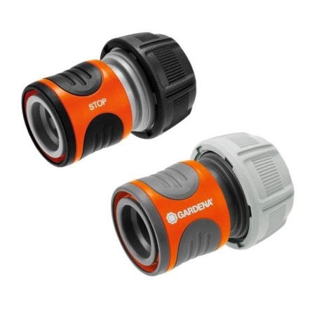 GARDENA raccords rapide et Aquastop Ø19 mm–Pour début et fin de tuyau– Avec l'Original GARDENA System–Résiste au get et