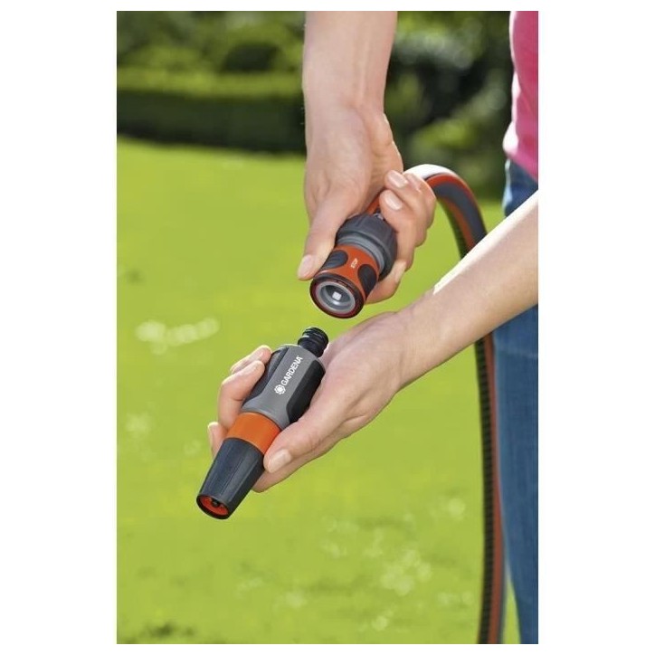 GARDENA raccords rapide et Aquastop Ø19 mm–Pour début et fin de tuyau– Avec l'Original GARDENA System–Résiste au get et GARDENA raccords rapide et Aquastop Ø19 mm–Pour début et fin de tuyau– Avec l'Original GARDENA System–Résiste au get et