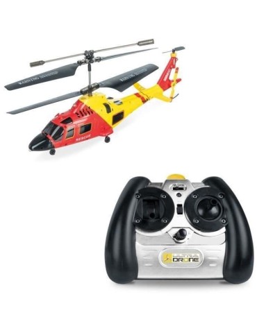 Mondo Motors - Hélicoptere H22.0 - Rescue Ultradrone Télécommandé a Rayons Infrarouges - Gyroscope Intégré - 3 Canaux - 63