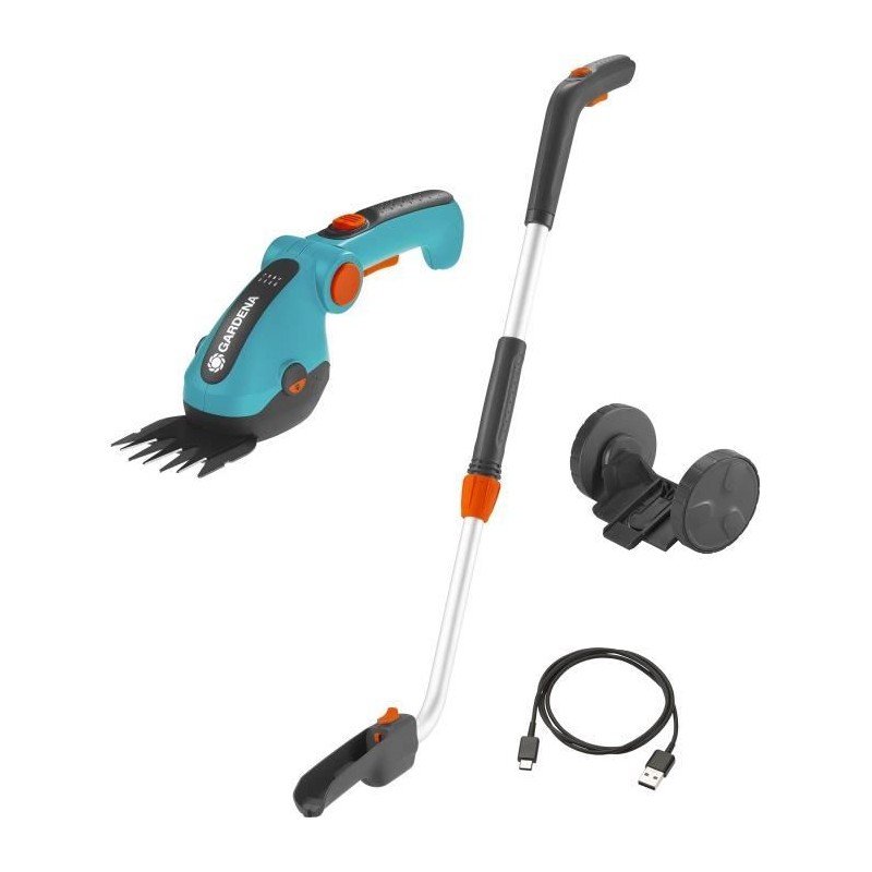 Kit cisaille a gazon ComfortCut Li + manche télescopique + roues - 3, Kit cisaille a gazon ComfortCut Li + manche télescopique + roues - 3,