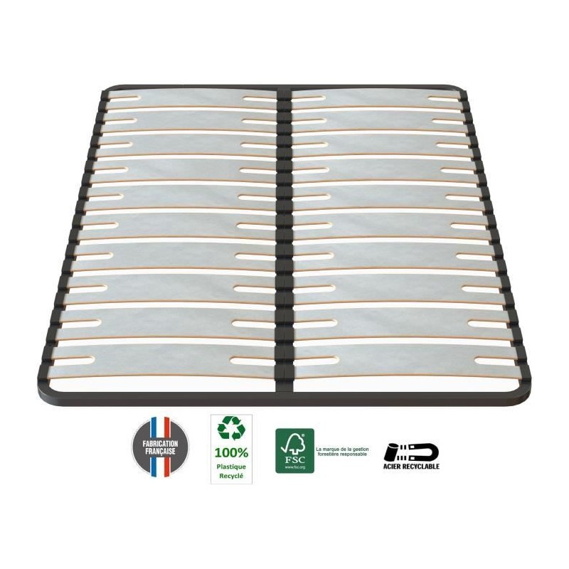 SEDAC Sommier OPTISIZE 140 x 190 - Cadre a lattes extra large 141mm d' SEDAC Sommier OPTISIZE 140 x 190 - Cadre a lattes extra large 141mm d'