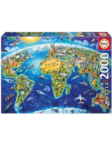Puzzle Symboles du Monde 2000 pieces - EDUCA - Tableaux et peintures - Multicolore - Adulte