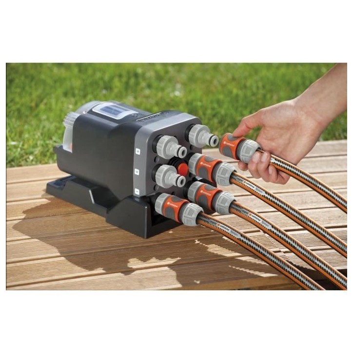 Sélecteur automatique GARDENA - 6 sorties d'eau indépendantes - Connexion unique - Kit raccordement complet