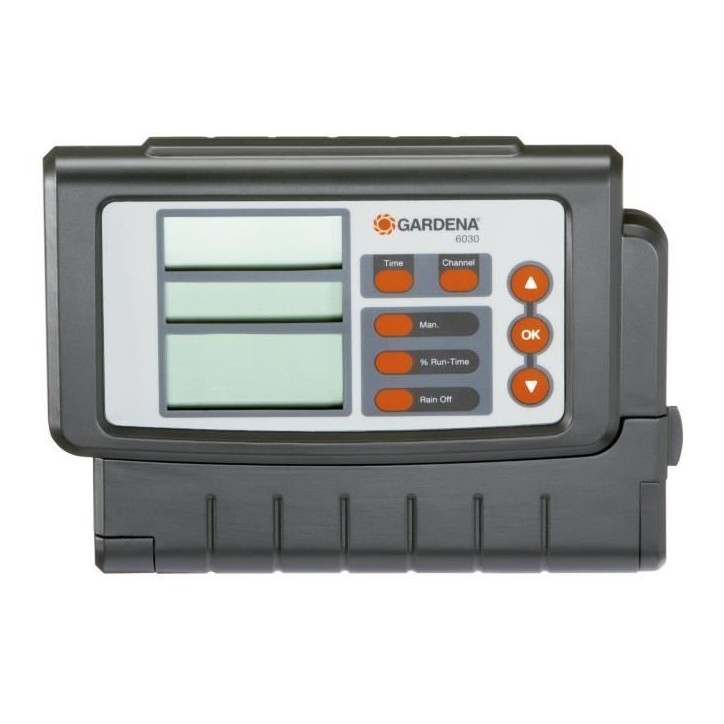 GARDENA Programmateur 6030 Classic – Ecran LCD – Systeme centralisé – Boîtier pour intérieur – Branchement sur 230V GARDENA Programmateur 6030 Classic – Ecran LCD – Systeme centralisé – Boîtier pour intérieur – Branchement sur 230V