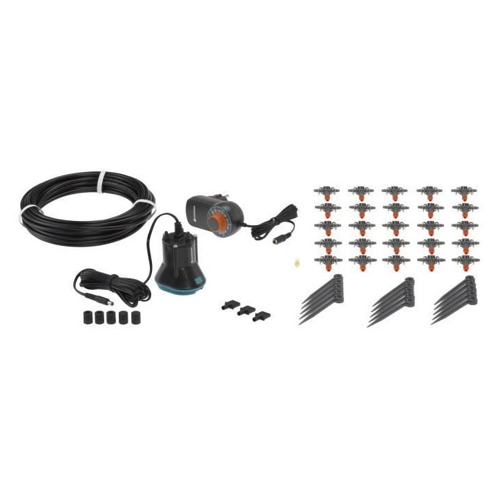 GARDENA Arrosoir automatique balcons et terrasses – Kit complet – Arrosage autonome – Alimentation via prise 230V – (140 GARDENA Arrosoir automatique balcons et terrasses – Kit complet – Arrosage autonome – Alimentation via prise 230V – (140