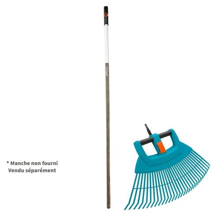 Balai a gazon 2 en 1 XXL Combisystem GARDENA - Plastique renforcé - 77cm - 32 dents - Garantie 25 ans Balai a gazon 2 en 1 XXL Combisystem GARDENA - Plastique renforcé - 77cm - 32 dents - Garantie 25 ans