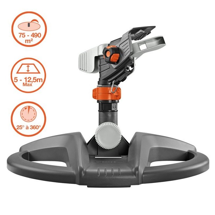 GARDENA Arroseur-canon traîneau Premium – Portée réglable 12.5m max – Superficie max 490m² – Pour jardin XL Garantie 5 GARDENA Arroseur-canon traîneau Premium – Portée réglable 12.5m max – Superficie max 490m² – Pour jardin XL Garantie 5