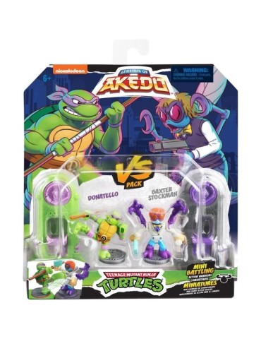 Coffret de figurines Donatello vs Baxter Stockman - Akedo - Moose Toys - Tortues Ninja - Multicolore - Mixte