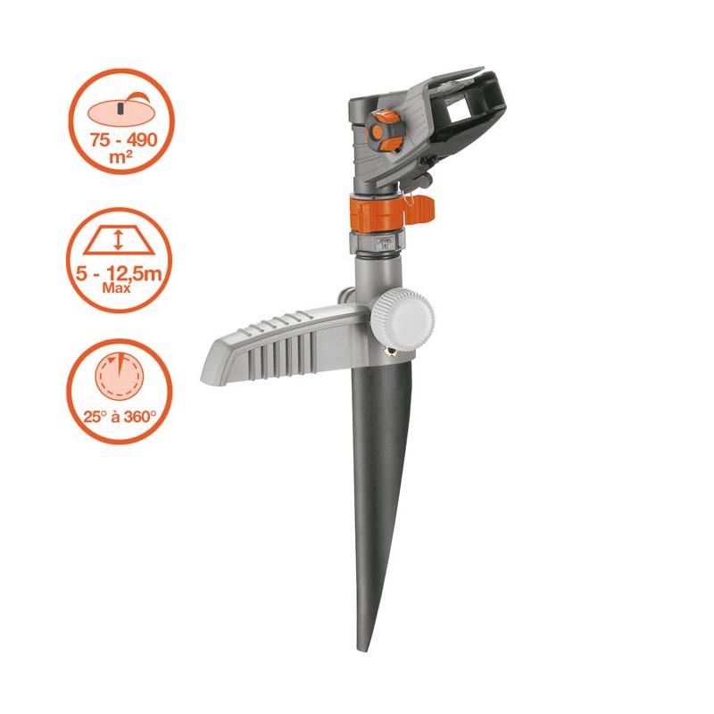 GARDENA Arroseur-canon sur pic Comfort – Portée réglable 12.5m max GARDENA Arroseur-canon sur pic Comfort – Portée réglable 12.5m max