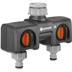 GARDENA Sélecteur d'arrosage 2 voies – Double sorties d'eau indépe