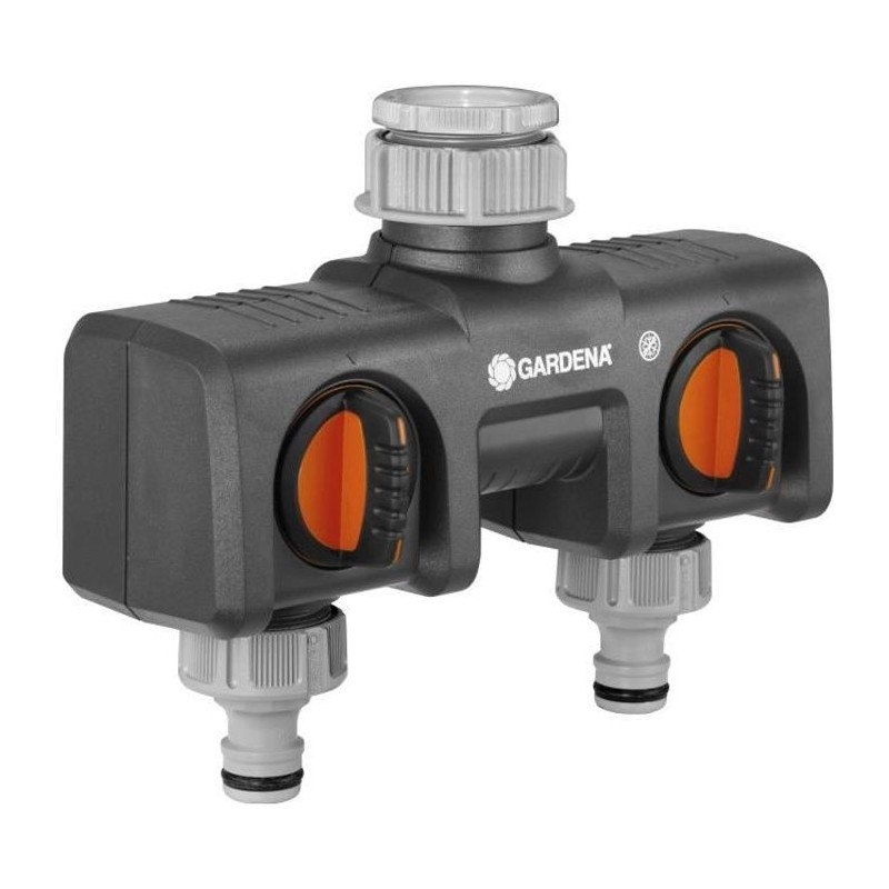 GARDENA Sélecteur d'arrosage 2 voies – Double sorties d'eau indépe GARDENA Sélecteur d'arrosage 2 voies – Double sorties d'eau indépe