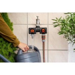GARDENA Sélecteur d'arrosage 2 voies – Double sorties d'eau indépe