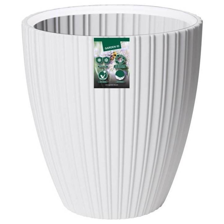 Pot de fleurs - GARDEN ID - Fancy - 40 x 42 cm - Pour jardin, balcons ou intérieurs - Blanc Pot de fleurs - GARDEN ID - Fancy - 40 x 42 cm - Pour jardin, balcons ou intérieurs - Blanc