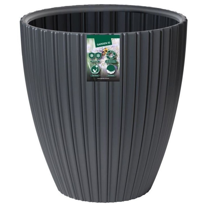 Pot de fleurs - GARDEN ID - Fancy - 40 x 42 cm - Pour jardin, balcons ou intérieurs - Anthracite Pot de fleurs - GARDEN ID - Fancy - 40 x 42 cm - Pour jardin, balcons ou intérieurs - Anthracite