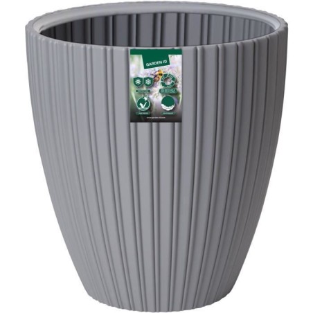 Pot de fleurs - GARDEN ID - Fancy - 40 x 42 cm - Pour jardin, balcons ou intérieurs - Gris clair