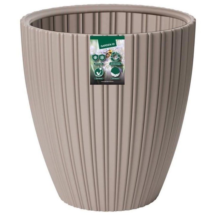 Pot de fleurs - GARDEN ID - Fancy - 40 x 42 cm - Pour jardin, balcons ou intérieurs - Taupe Pot de fleurs - GARDEN ID - Fancy - 40 x 42 cm - Pour jardin, balcons ou intérieurs - Taupe