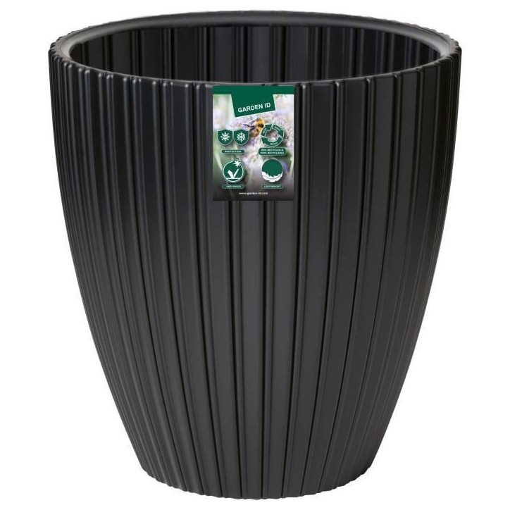 Pot de fleurs - GARDEN ID - Fancy - 40 x 42 cm - Pour jardin, balcons ou intérieurs - Noir Pot de fleurs - GARDEN ID - Fancy - 40 x 42 cm - Pour jardin, balcons ou intérieurs - Noir