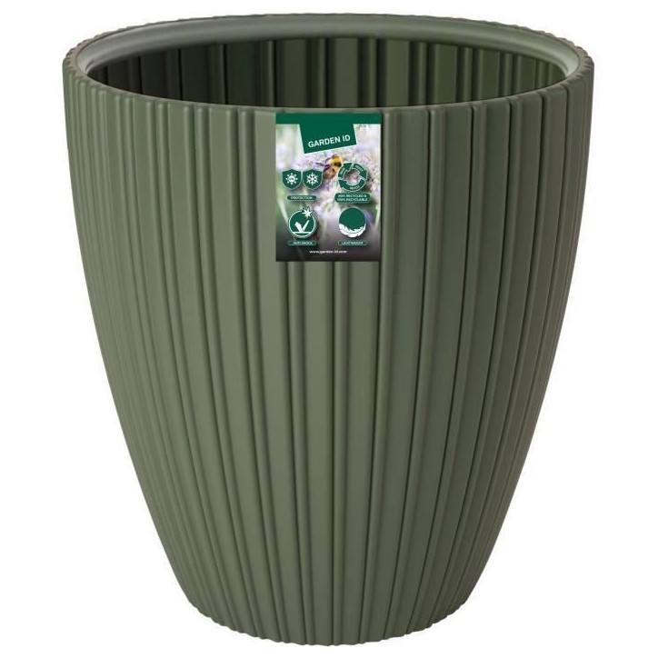 Pot de fleurs - GARDEN ID - Fancy - 40 x 42 cm - Pour jardin, balcons ou intérieurs - Vert tilleul Pot de fleurs - GARDEN ID - Fancy - 40 x 42 cm - Pour jardin, balcons ou intérieurs - Vert tilleul