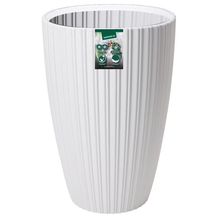 Pot de fleurs - GARDEN ID - Fancy - 40 x 58 cm - Pour jardin, balcons ou intérieurs - Blanc Pot de fleurs - GARDEN ID - Fancy - 40 x 58 cm - Pour jardin, balcons ou intérieurs - Blanc