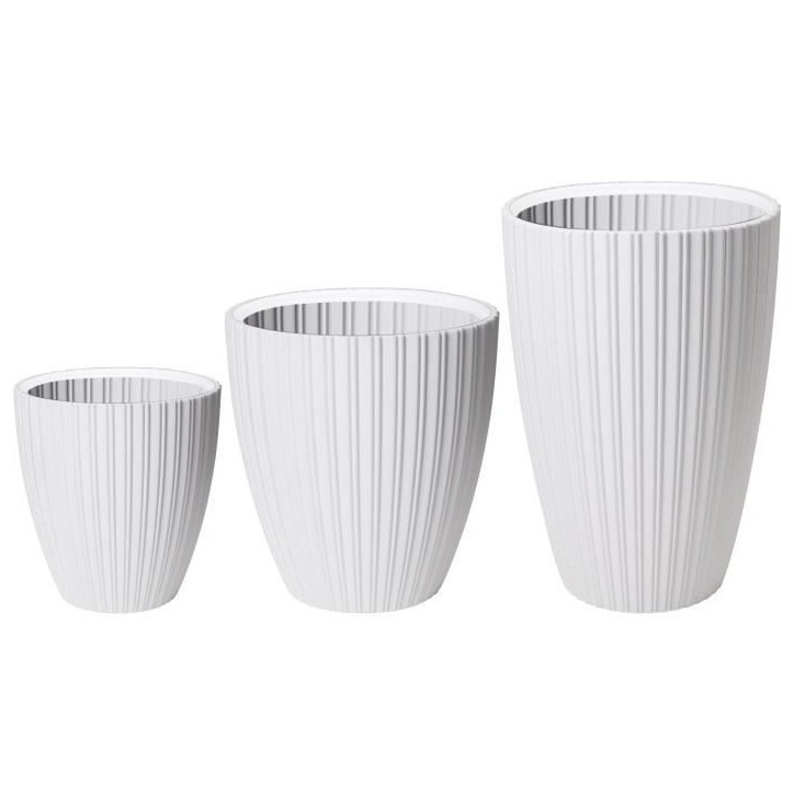Pot de fleurs - GARDEN ID - Fancy - 40 x 58 cm - Pour jardin, balcons ou intérieurs - Blanc Pot de fleurs - GARDEN ID - Fancy - 40 x 58 cm - Pour jardin, balcons ou intérieurs - Blanc