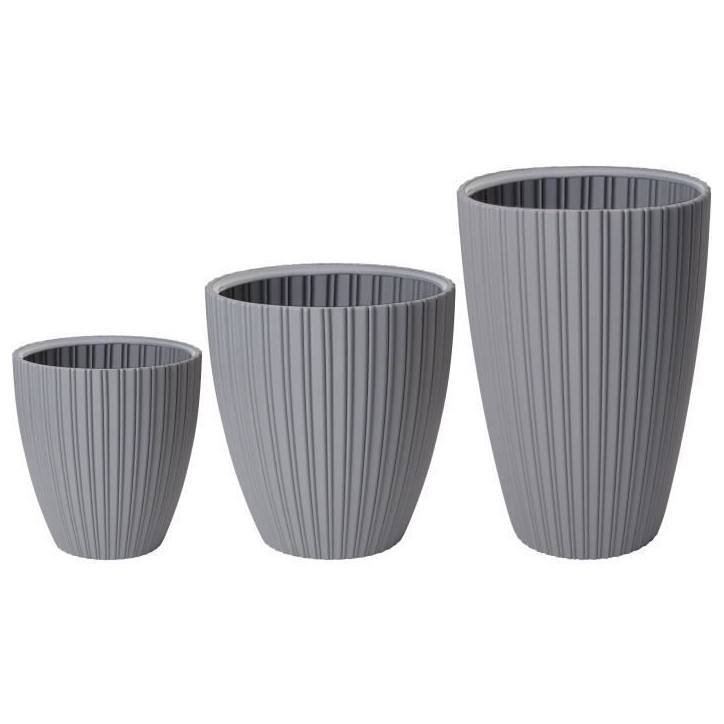 Pot de fleurs - GARDEN ID - Fancy - 40 x 58 cm - Pour jardin, balcons ou intérieurs - Gris clair Pot de fleurs - GARDEN ID - Fancy - 40 x 58 cm - Pour jardin, balcons ou intérieurs - Gris clair