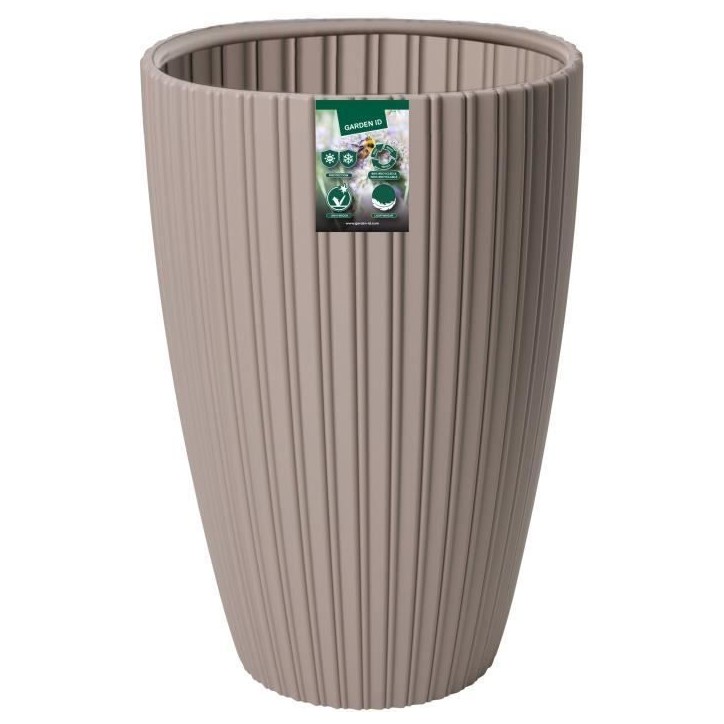Pot de fleurs - GARDEN ID - Fancy - 40 x 58 cm - Pour jardin, balcons ou intérieurs - Taupe Pot de fleurs - GARDEN ID - Fancy - 40 x 58 cm - Pour jardin, balcons ou intérieurs - Taupe